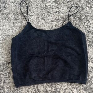 Gray distressed Women’s Cropped Camisole Top One Size